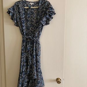 Floral Wrap Midi Dress